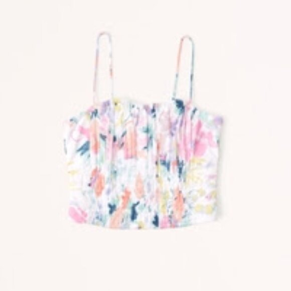 ABERCROMBIE Floral Ruched Crop Top XS ( NEW With Tags ) - Picture 1 of 5